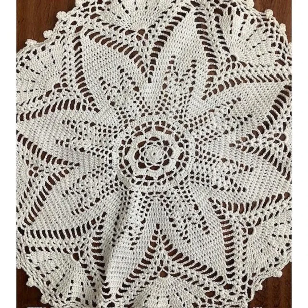 VTG Doily Hand Crochet Lace Round 14